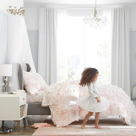 Pottery Barn small chandelier flowers crystals floral ornate hardwi… - Picture 13 of 14